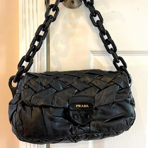 Prada Milano soft leather black shoulder bag